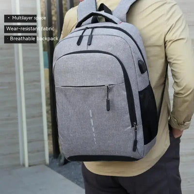 Classic Men Waterproof Backpack USB Charging Casual Travel Backpack